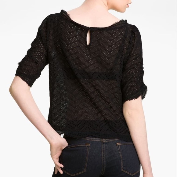 JOIE Fanny B Eyelet Scalloped Edge Top - Picture 2 of 10